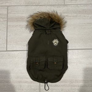 Canada Pooch Alaskan Army Premier Faux Down Dog Insulated Parka, size 12